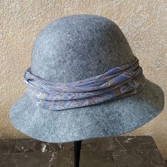 Retro Cloche Bucket Hat Wool Felt Like New - Picture 5 of 9